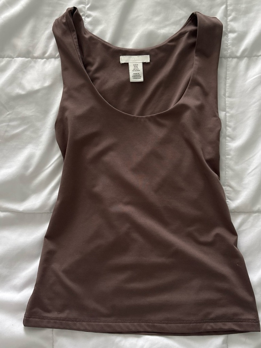 H&M Dark Brown Scoop Neck Tank Top